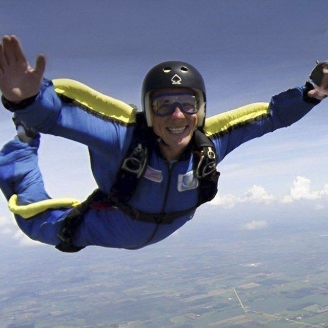 Gaurav Gondal mid-skydive - Professional Skydiver